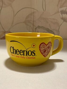 General Mills Cheerios 2005 Large Yellow Cereal Bowl or Soup Mug with Handle